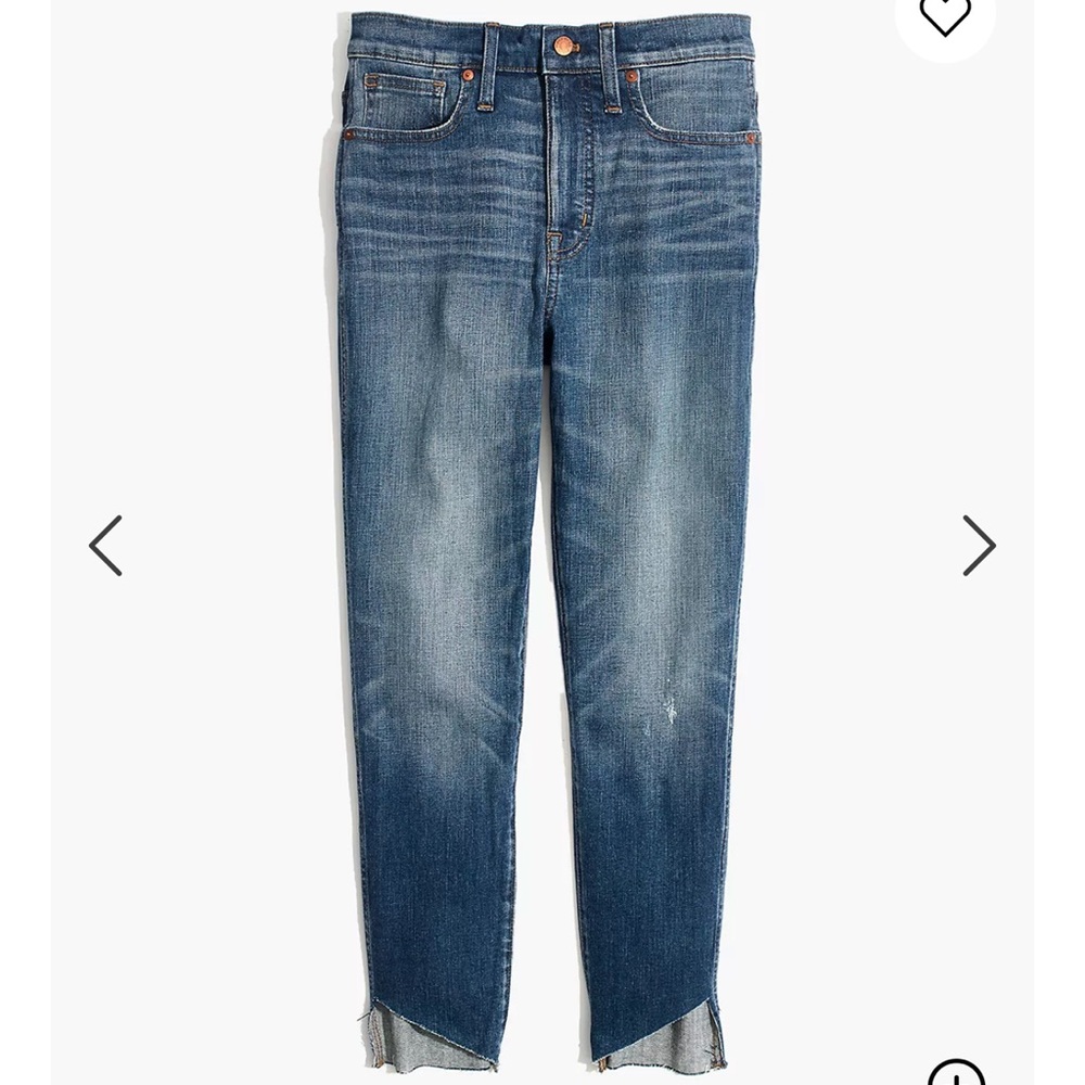 DISO High-Rise Skinny Jeans Cutout Tulip Hem 28/29